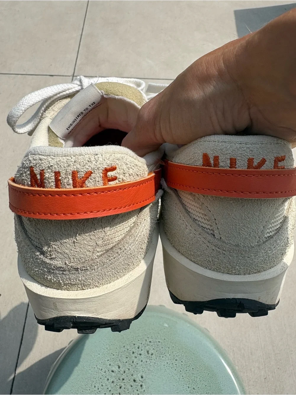 Nike Women's Waffle Debut  Low-Top Sneakers in Muslin/Campfire Orange size 9
